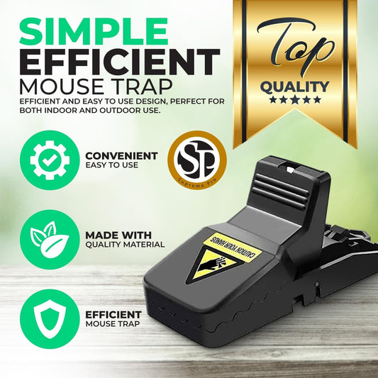 Mouse Trap   –Heavy Duty Reusable Plastic Durable & Safe Mouse Catcher for Effective Rodent Control
