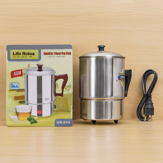 Electric Water Kettle 1.0L – Stainless Steel Electric Heating Cup LR-014 | 350W Portable Electric Water Boiler for Tea, Coffee, Milk & Food